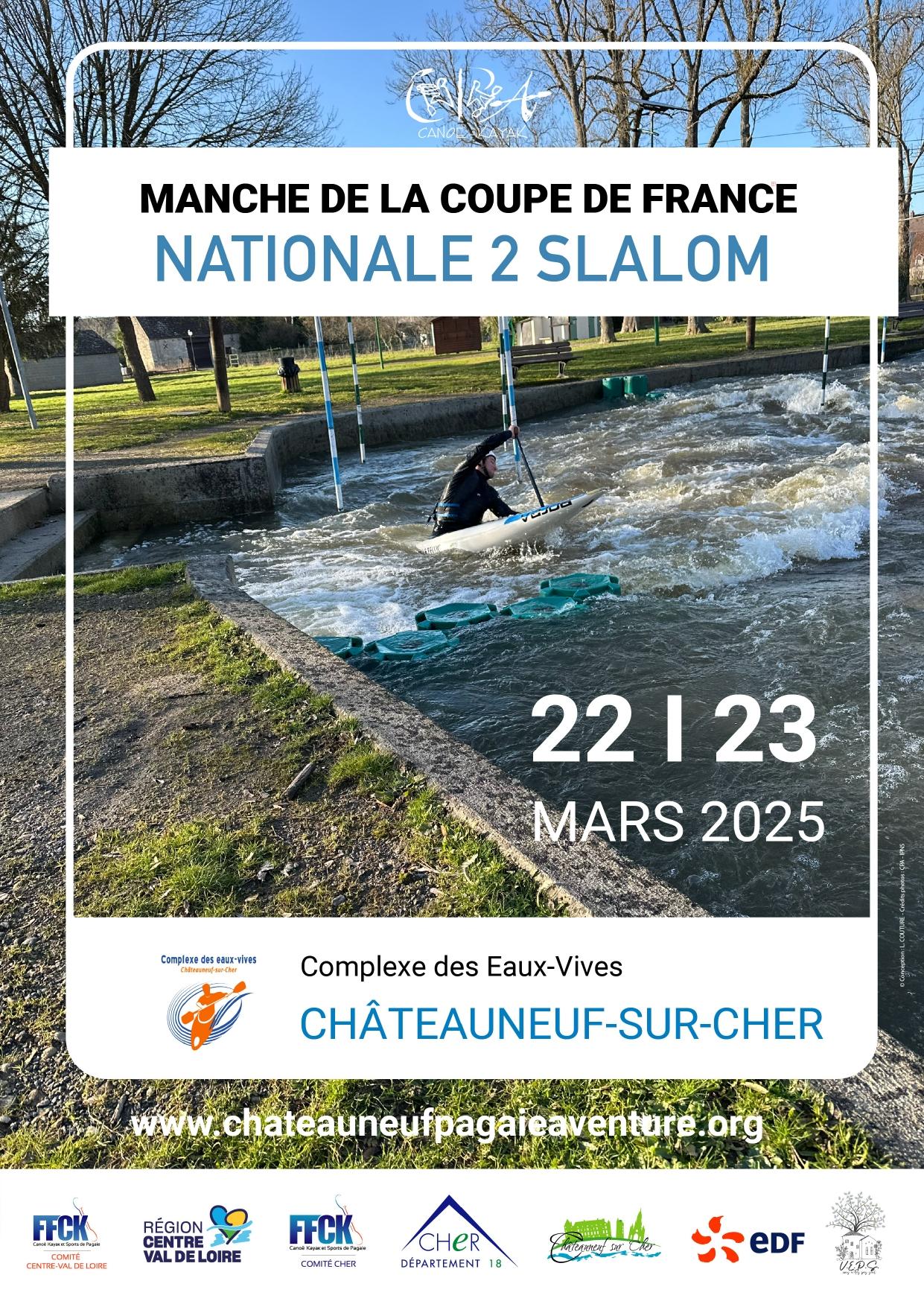 2025.03.22 et 23 - Affiche N2 Slalom - Châteauneuf Sur Cher